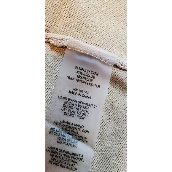 Elegant Sioni Milano Beige Cardigan With Lace Floral Sleeves Cottagecore Preppy - Picture 5 of 5